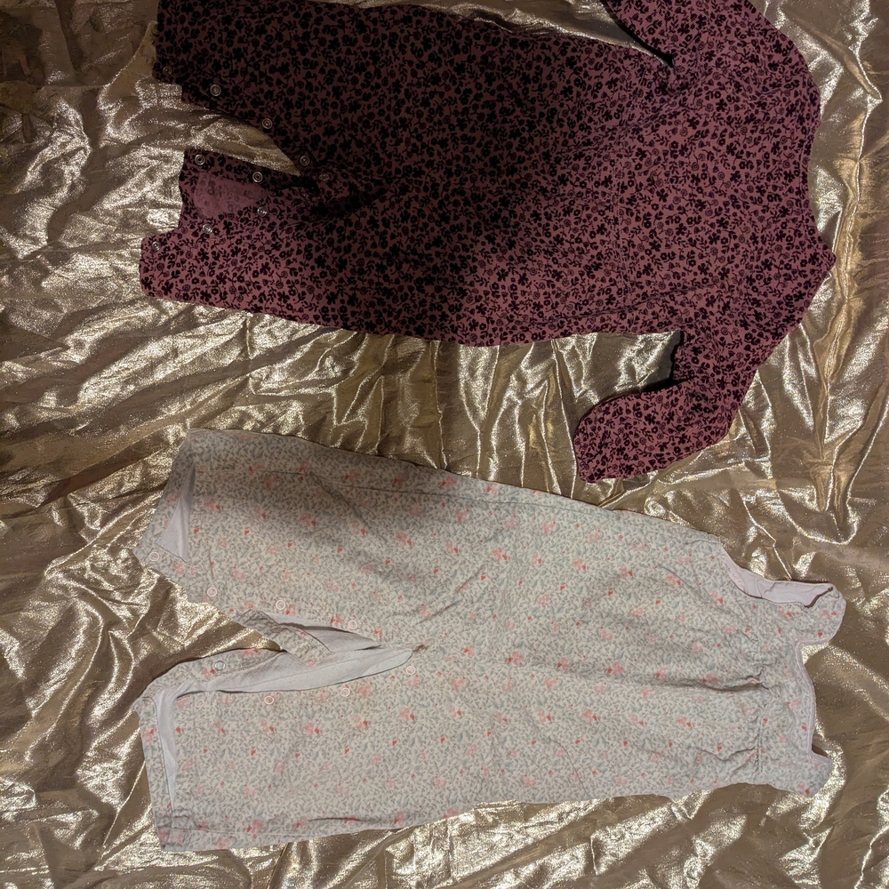 Old Navy Pink Floral Baby Onesie